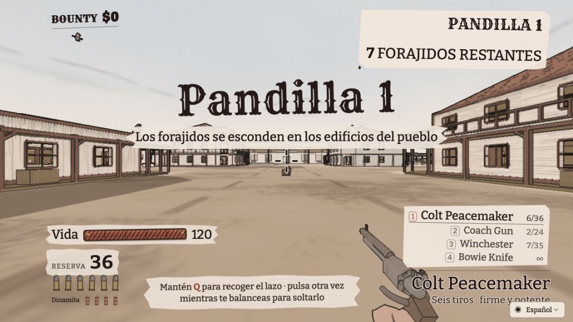 First-person survival gameplay in the frontier town.